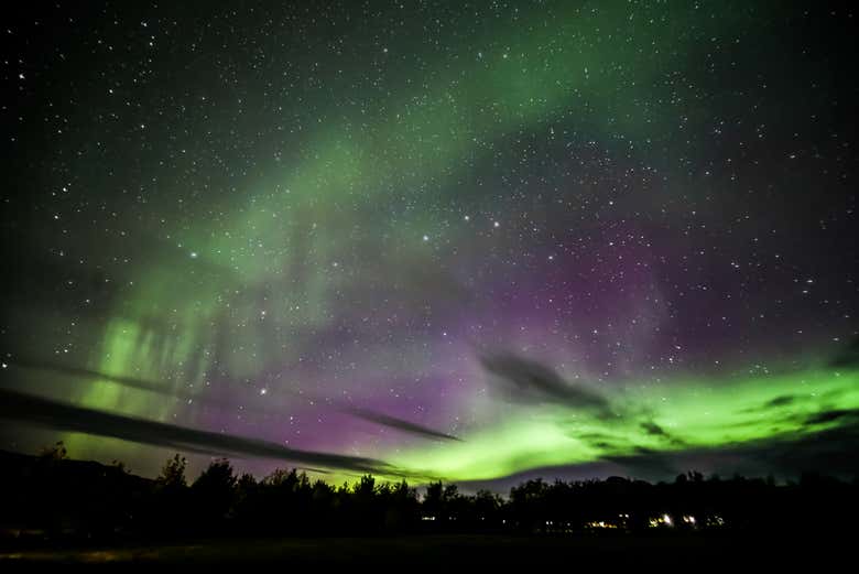 Luci del nord ad Akureyri